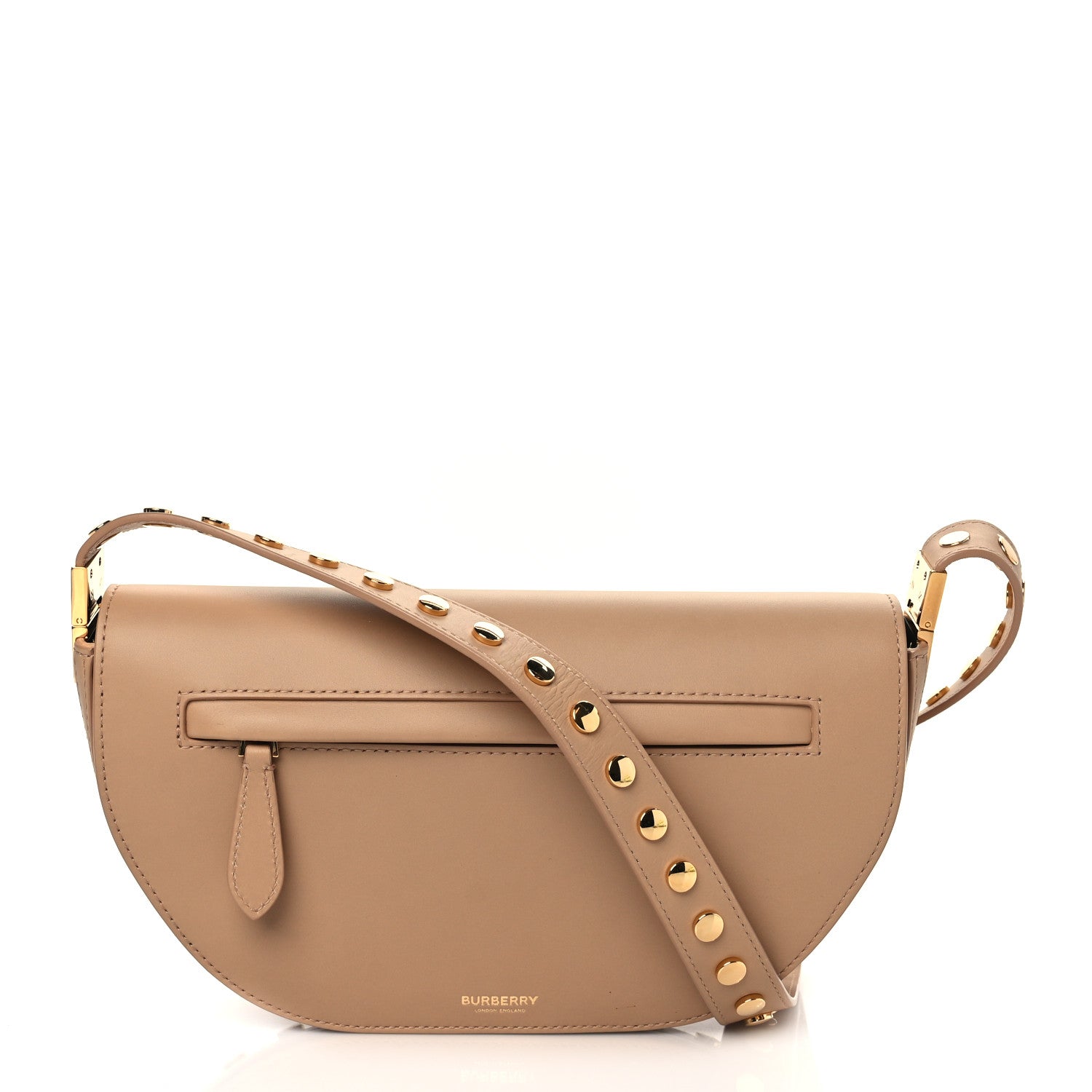 Burberry Calfskin Studded Small Olympia Shoulder Bag Cool Beige 1 of 9