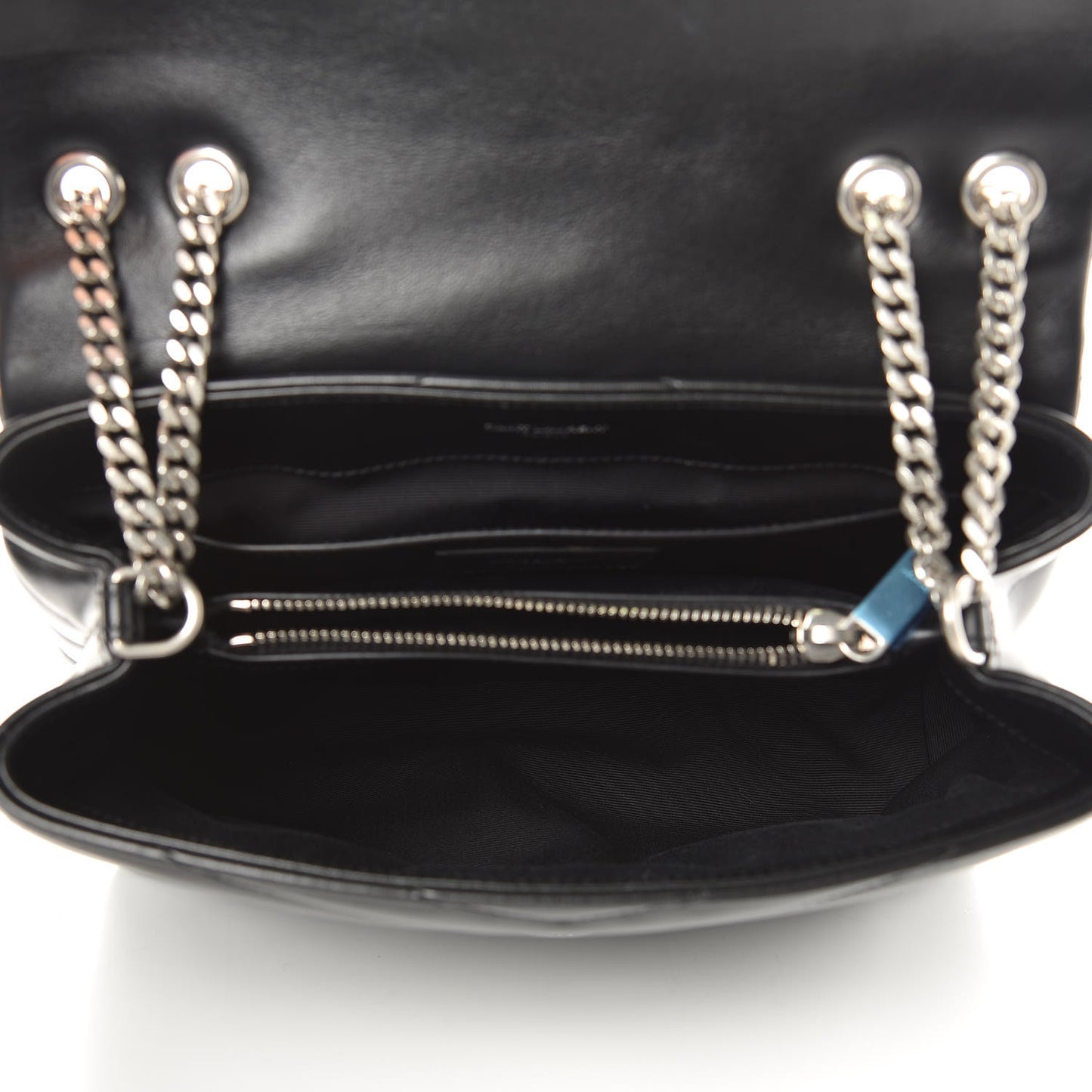 Calfskin Y Quilted Monogram Small Loulou Chain Satchel Black