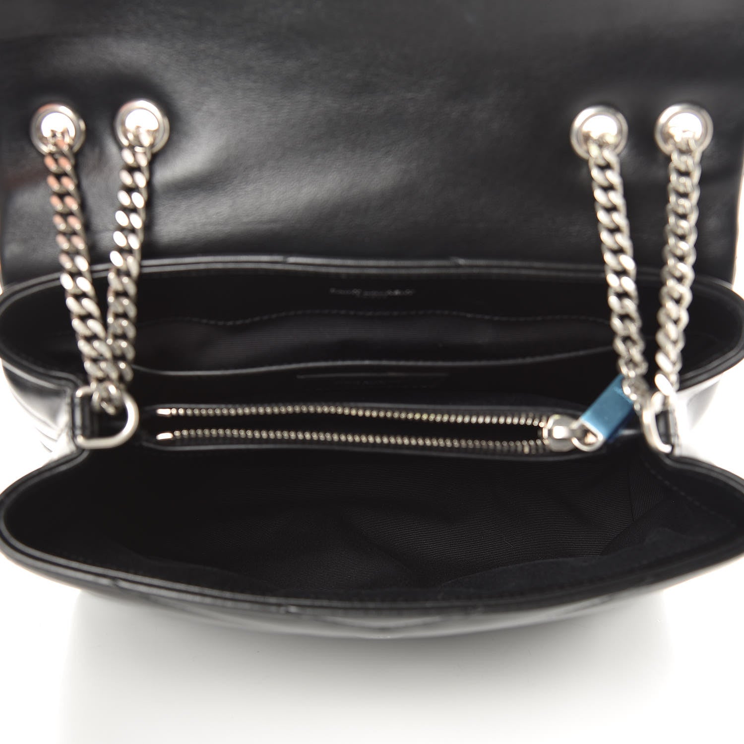 Saint Laurent Calfskin Y Quilted Monogram Small Loulou Chain Satchel Black 5 of 9