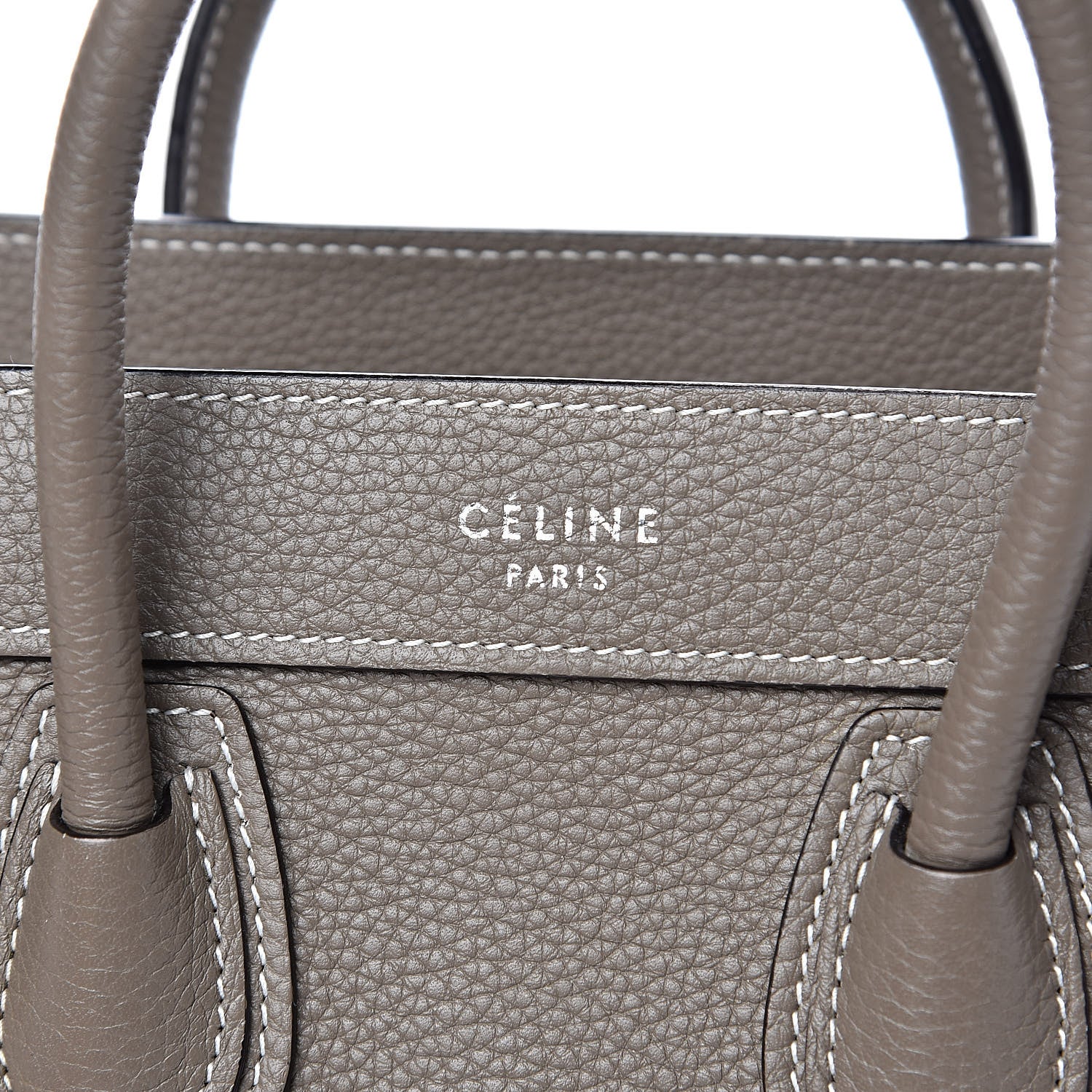 Celine Drummed Calfskin Nano Luggage Souris 7 of 12