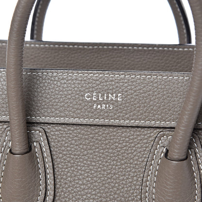 Celine Drummed Calfskin Nano Luggage Souris 7 of 12