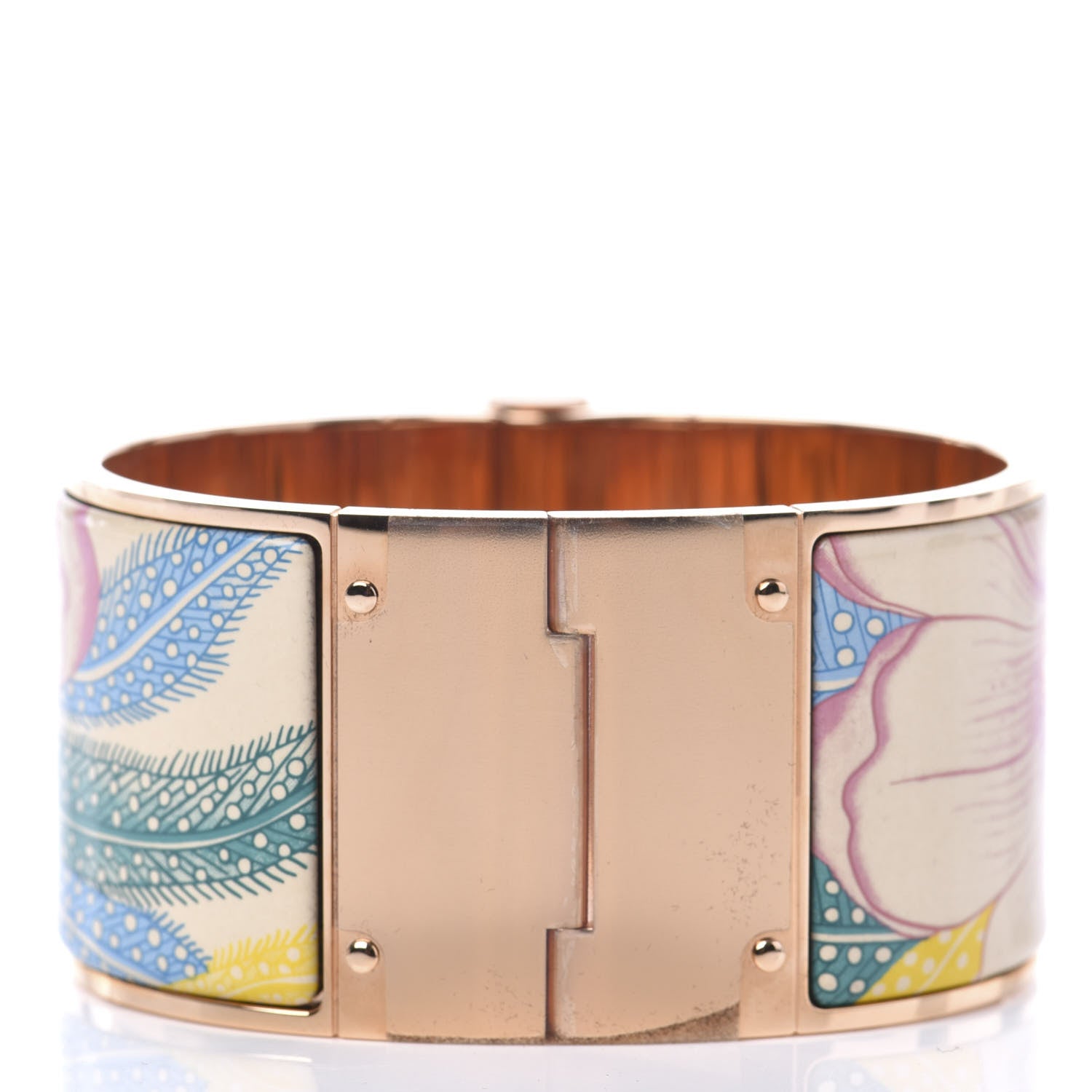 Hermes Enamel Printed Extra Wide Charniere Baobab Cat Hinged Bracelet XL Graffitis Craft 3 of 4