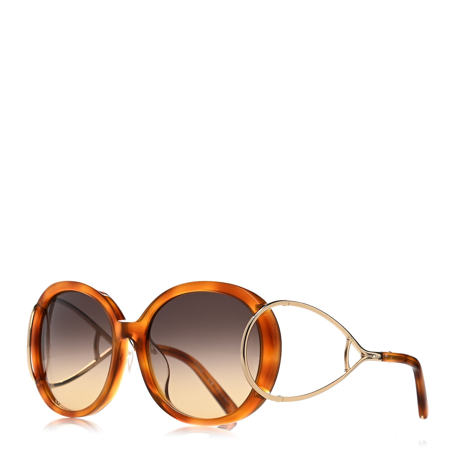 Chloe Jackson Oversized Round Sunglasses CE7105A Tortoise 1 of 6