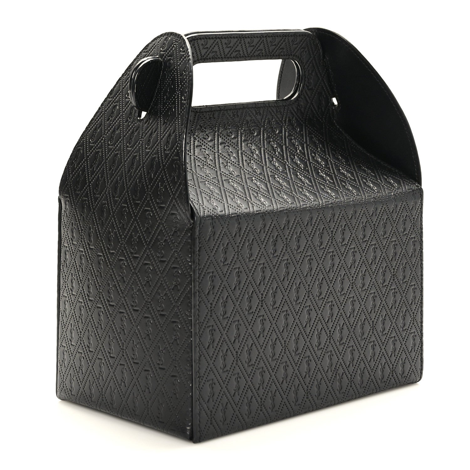 Saint Laurent Calfskin Monogram Take Away Box Black 3 of 10