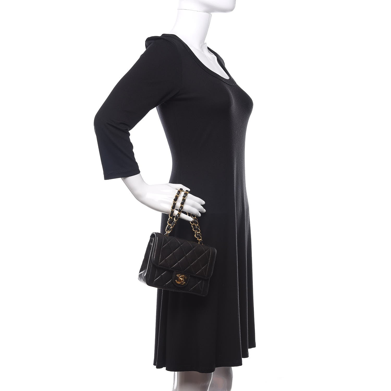 Chanel Lambskin Quilted Mini Square Flap Black 2 of 12