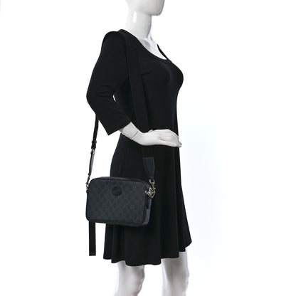 Gucci GG Supreme Monogram Azalea Calfskin Retro Interlocking G Wristlet Shoulder Bag Black 2 of 9