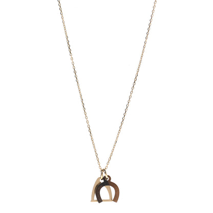 Hermes Permabrass Buffalo Horn Amulette Equestre PM Pendant Necklace Gold 1 of 8