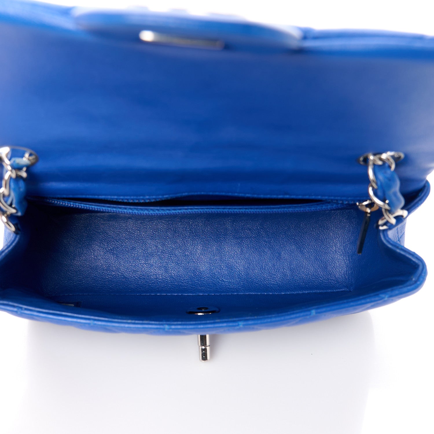 Chanel Lambskin Quilted Mini Rectangular Flap Blue 5 of 11