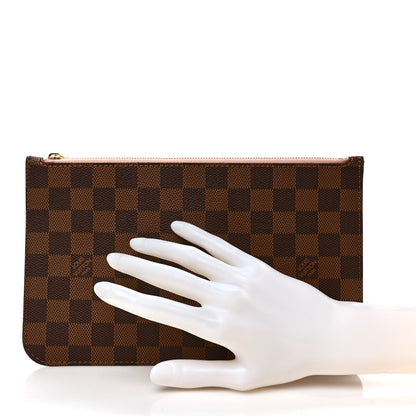 Louis Vuitton Damier Ebene Neverfull MM GM Pochette Rose Ballerine 2 of 6
