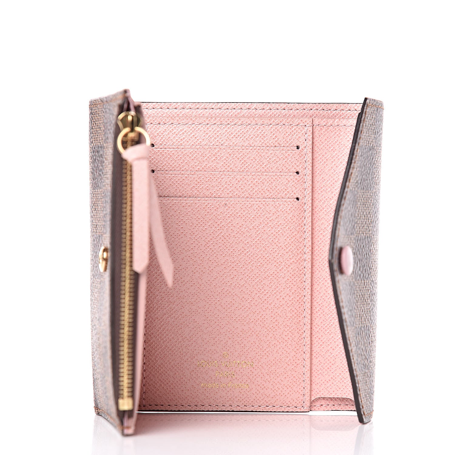 Louis Vuitton Damier Ebene Victorine Wallet Rose Ballerine 5 of 8