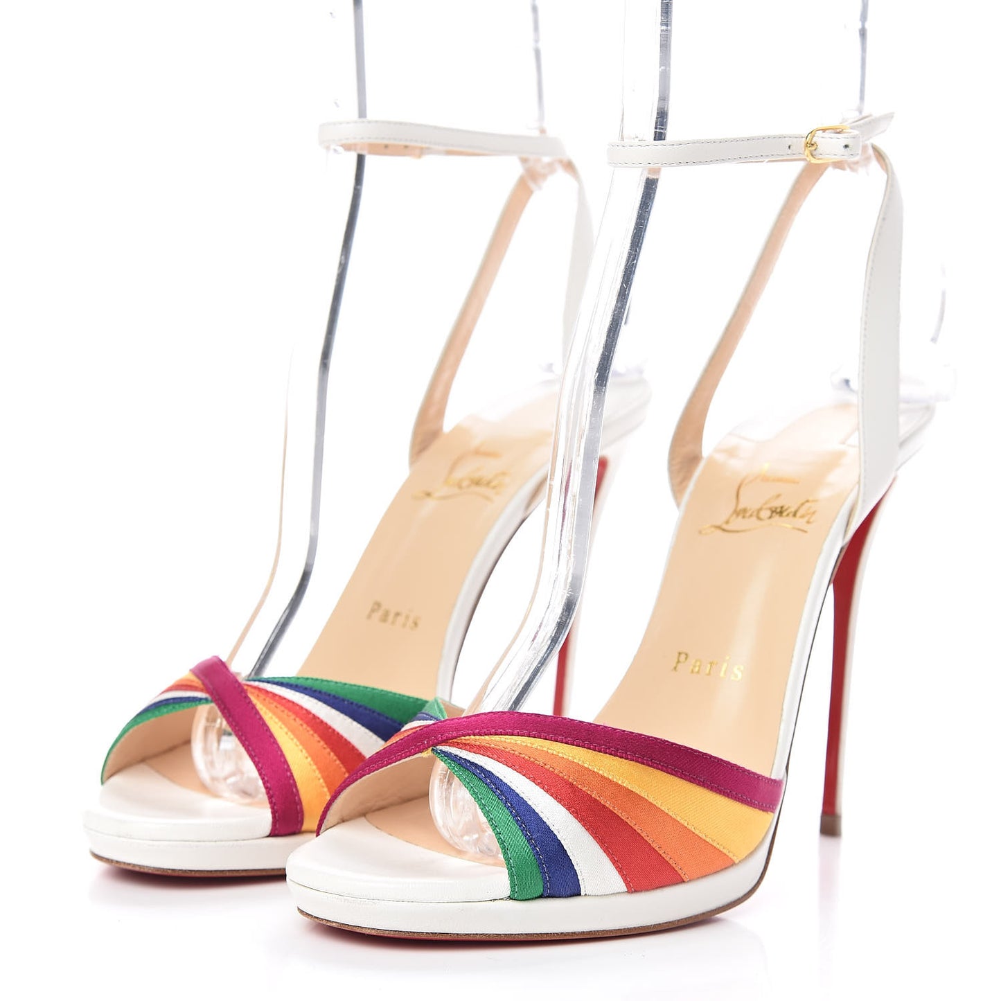 Shiny Nappa Naseeba 120 Sandals 39.5 Multicolor Latte