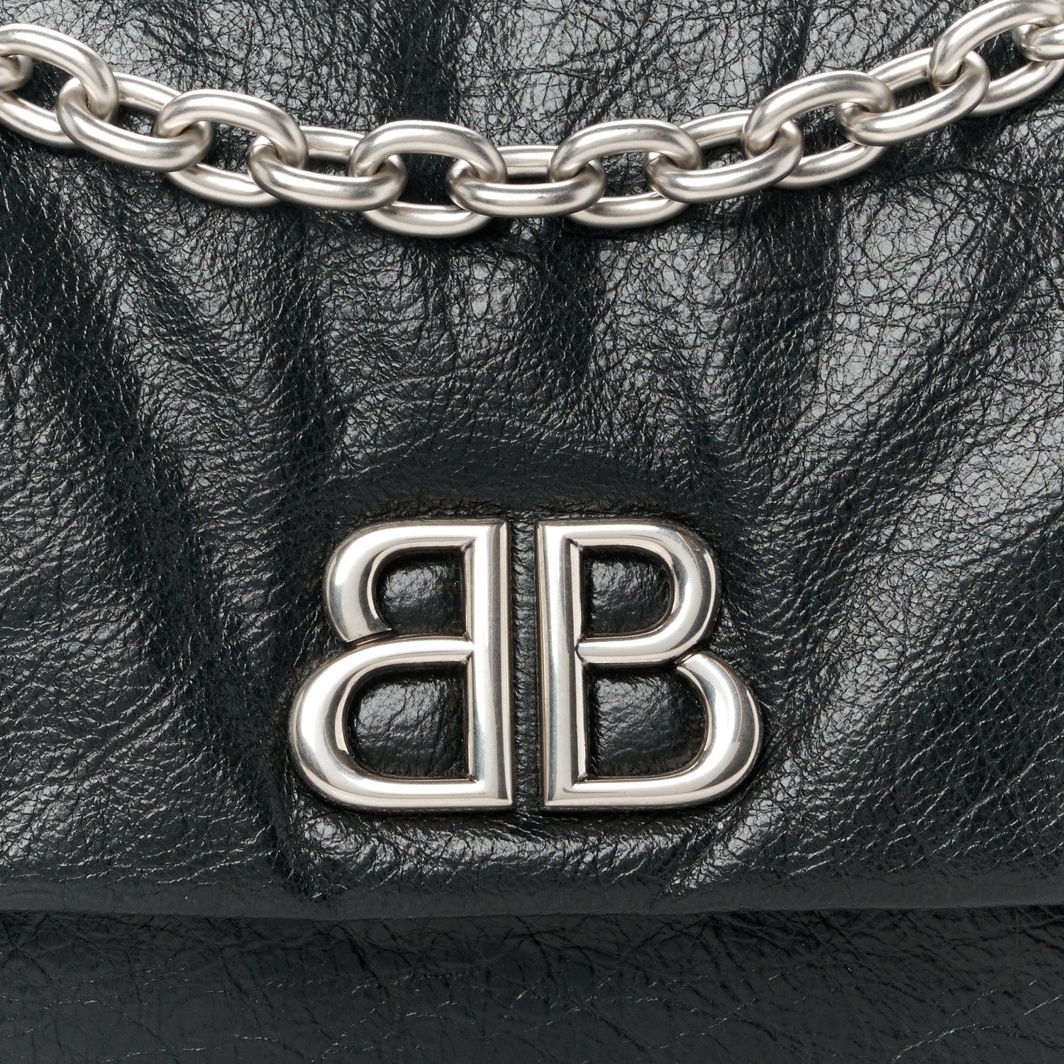 Balenciaga Arena Calfskin Mini Monaco Chain Shoulder Bag Black 8 of 10