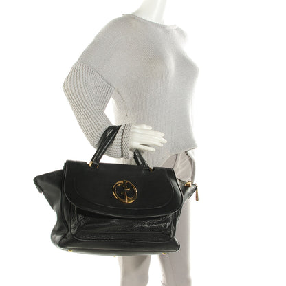 Gucci Pebbled Calfskin Medium 1973 Top Handle Satchel Black 2 of 9