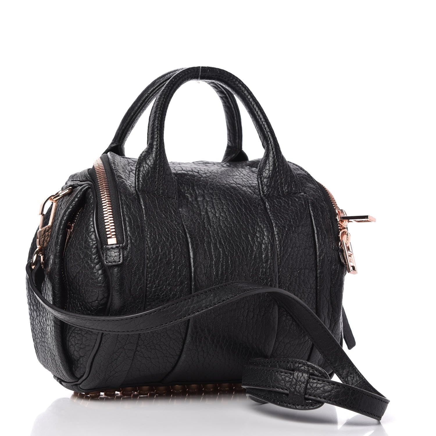 Alexander Wang Pebbled Lambskin Rockie Black Rose Gold Hardware 3 of 8