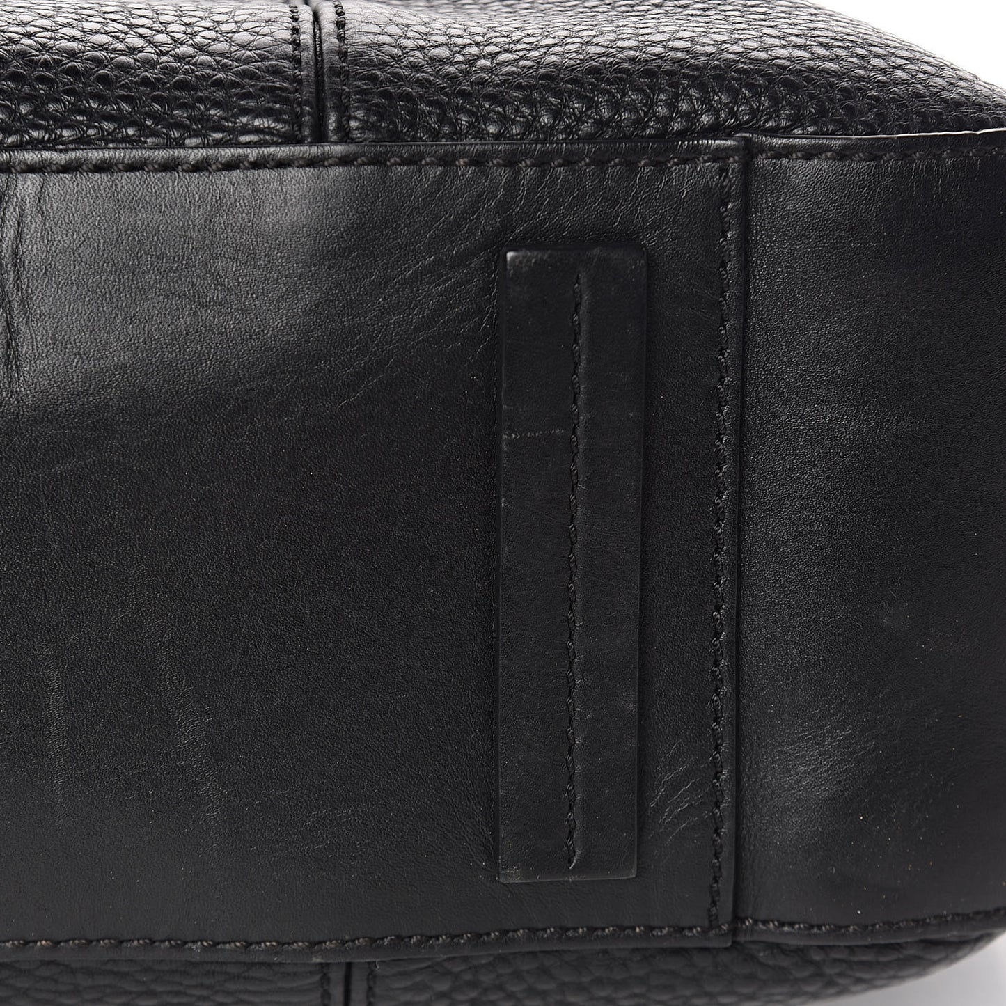 Pebbled Calfskin Fredo Tote Black