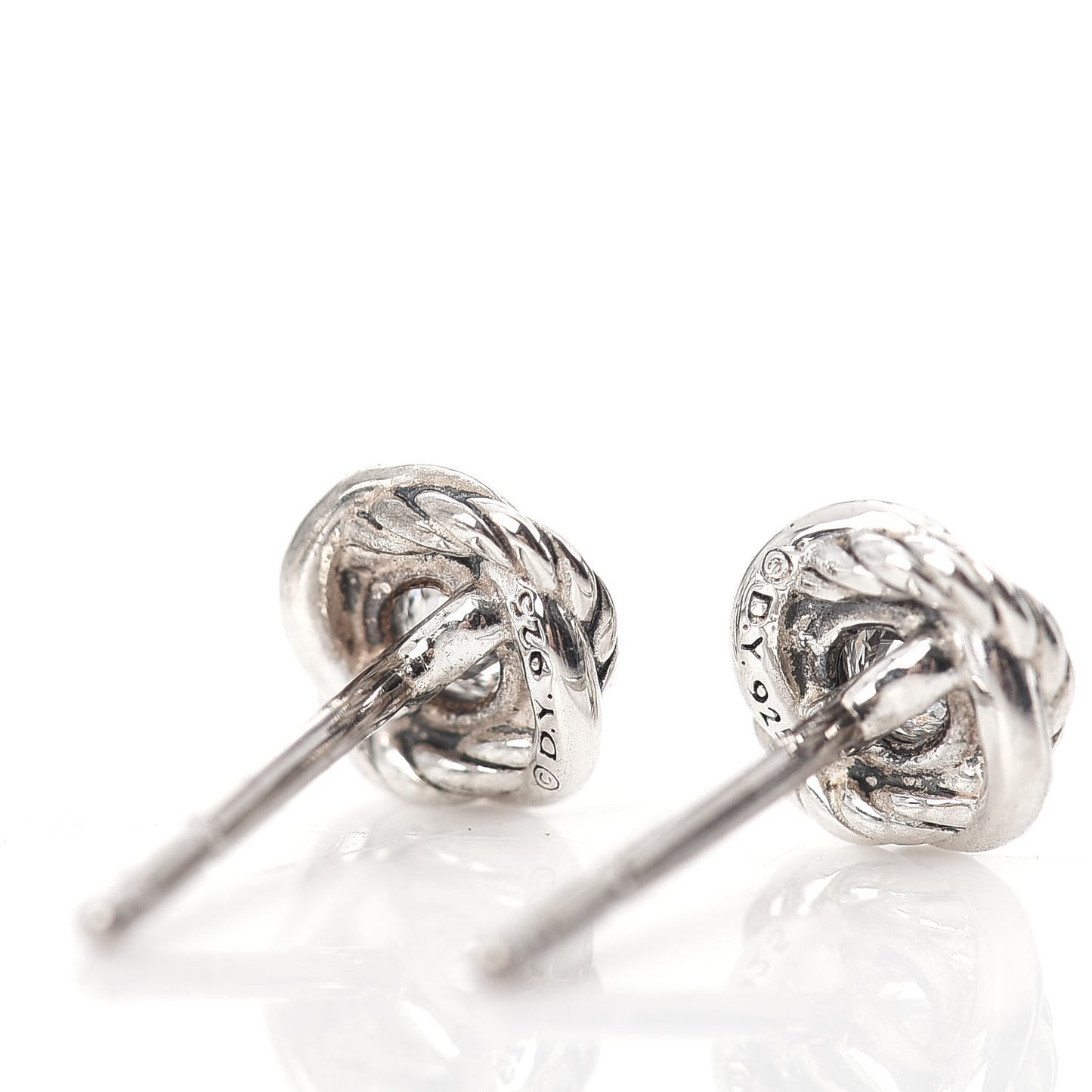 Sterling Silver Diamond 7mm Infinity Stud Earrings
