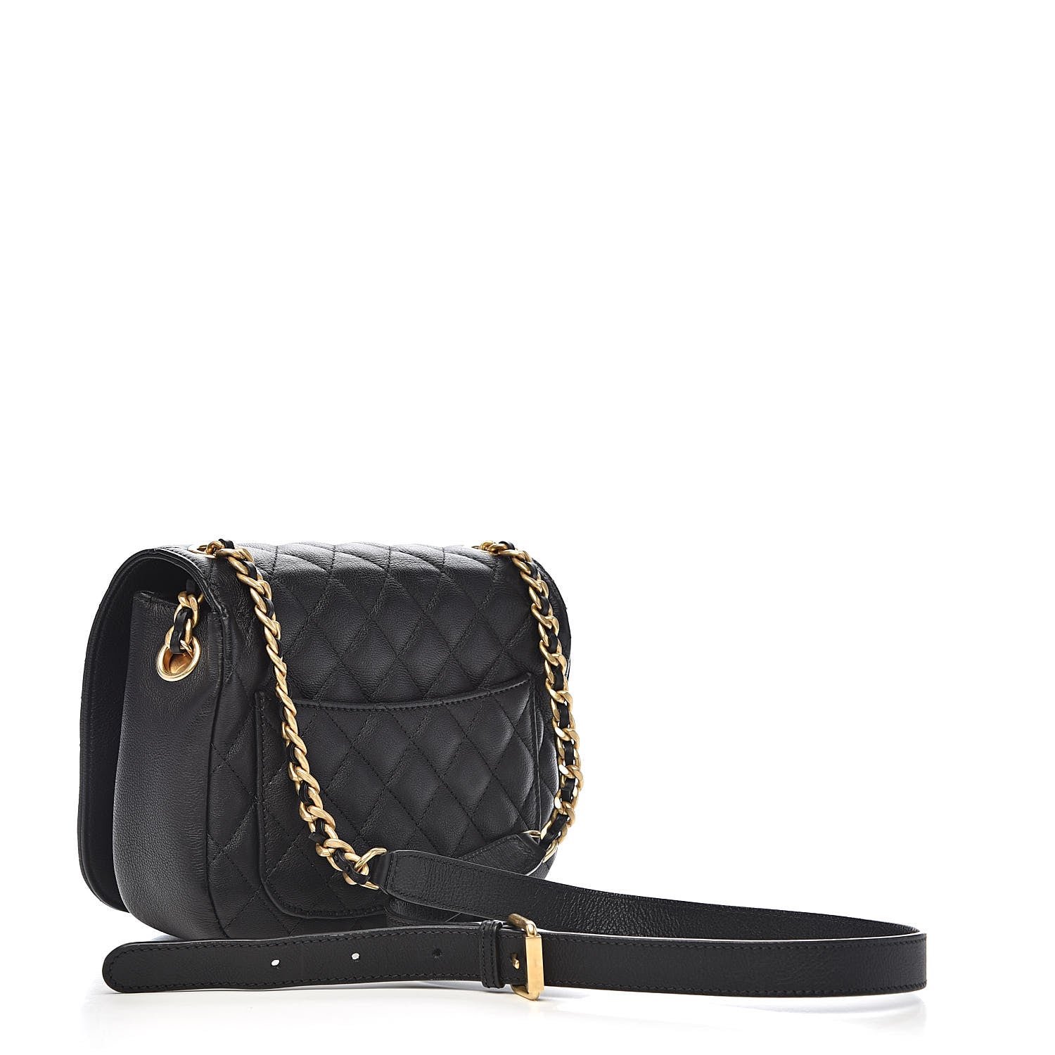 Chanel Grained Calfskin Quilted Messenger Flap Black 3 of 10