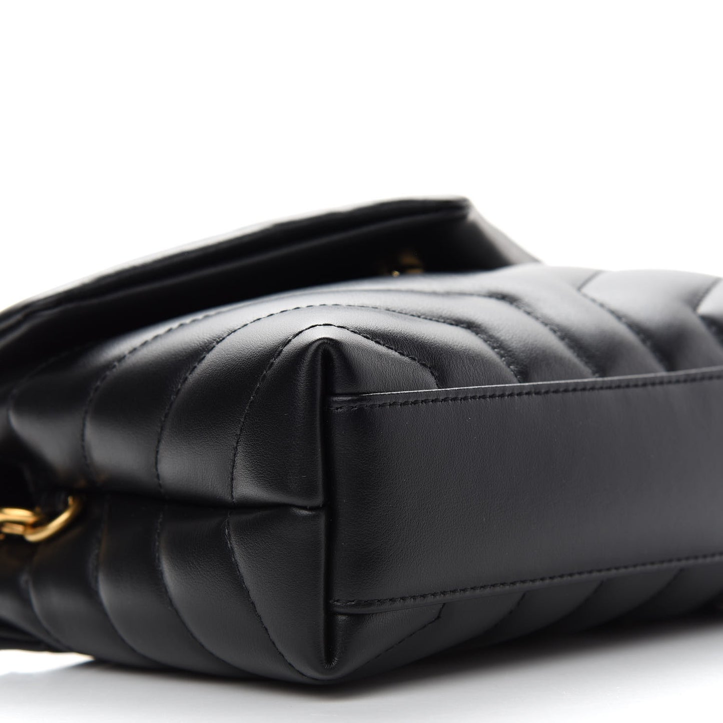 Calfskin Y Quilted Monogram Toy Loulou Crossbody Bag Black