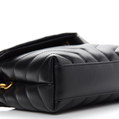 Saint Laurent Calfskin Y Quilted Monogram Toy Loulou Crossbody Bag Black 7 of 8