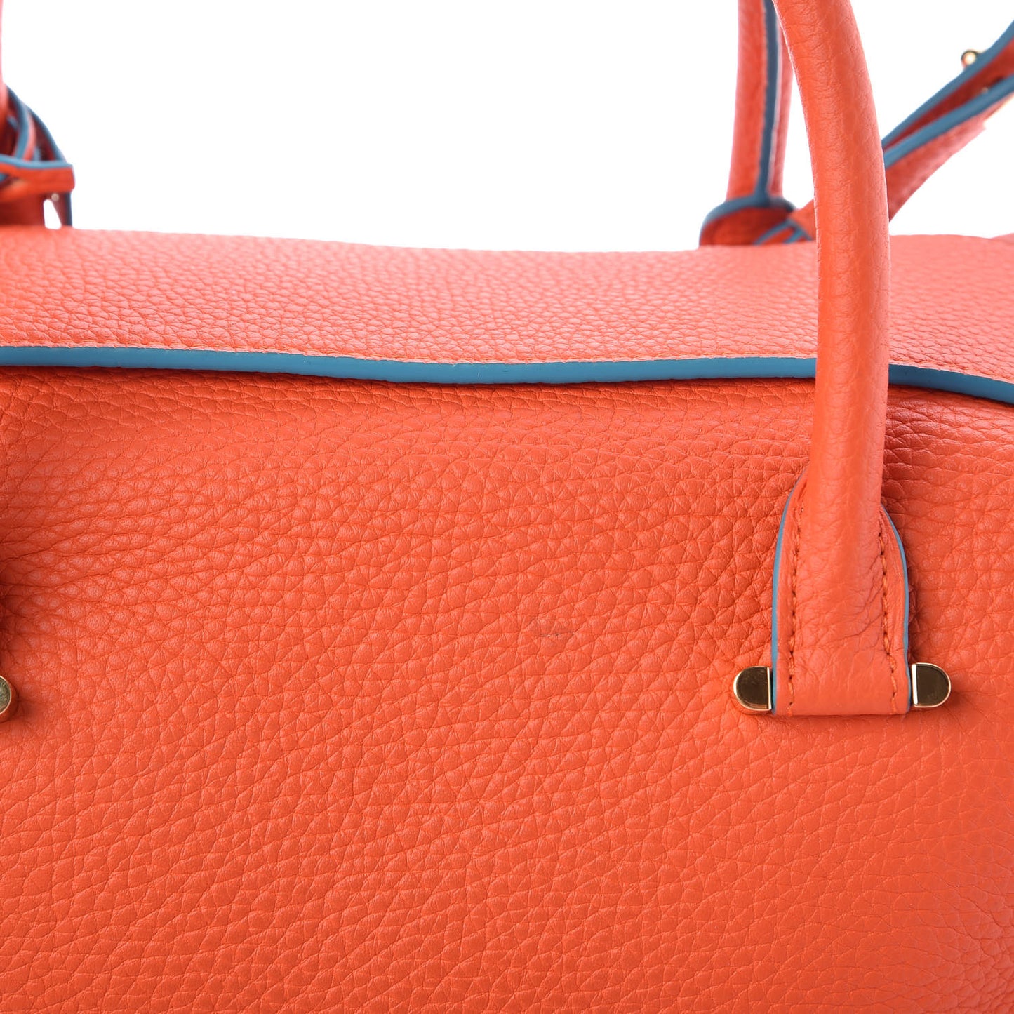 Grained Calfskin Cool Box Satchel Paprika