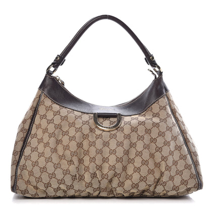 Gucci Monogram Large D Gold Hobo Dark Brown 1 of 23