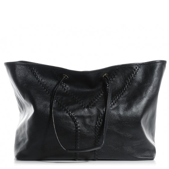 Leather Large Neo Reversible Tote Black Bronze