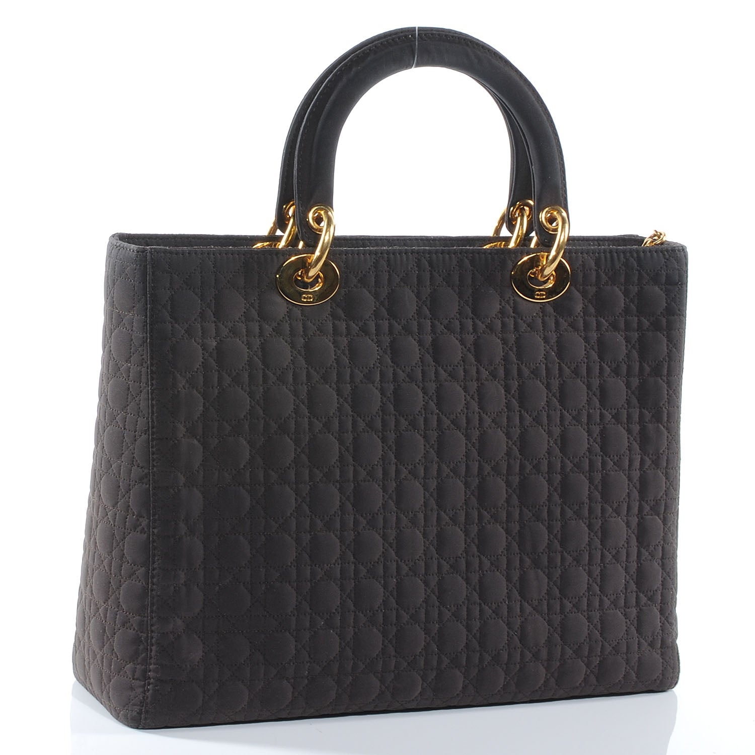 Christian Dior Nylon Cannage Large Lady Dior Brown 3 of 8
