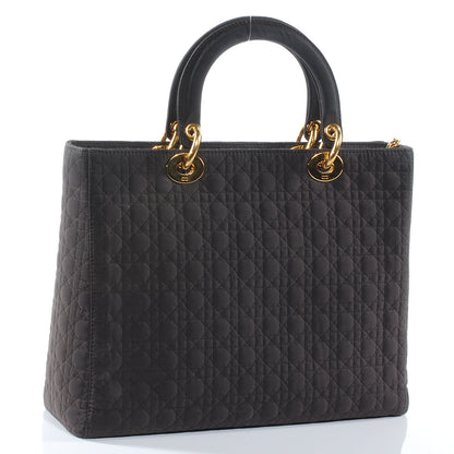 Christian Dior Nylon Cannage Large Lady Dior Brown 3 of 8