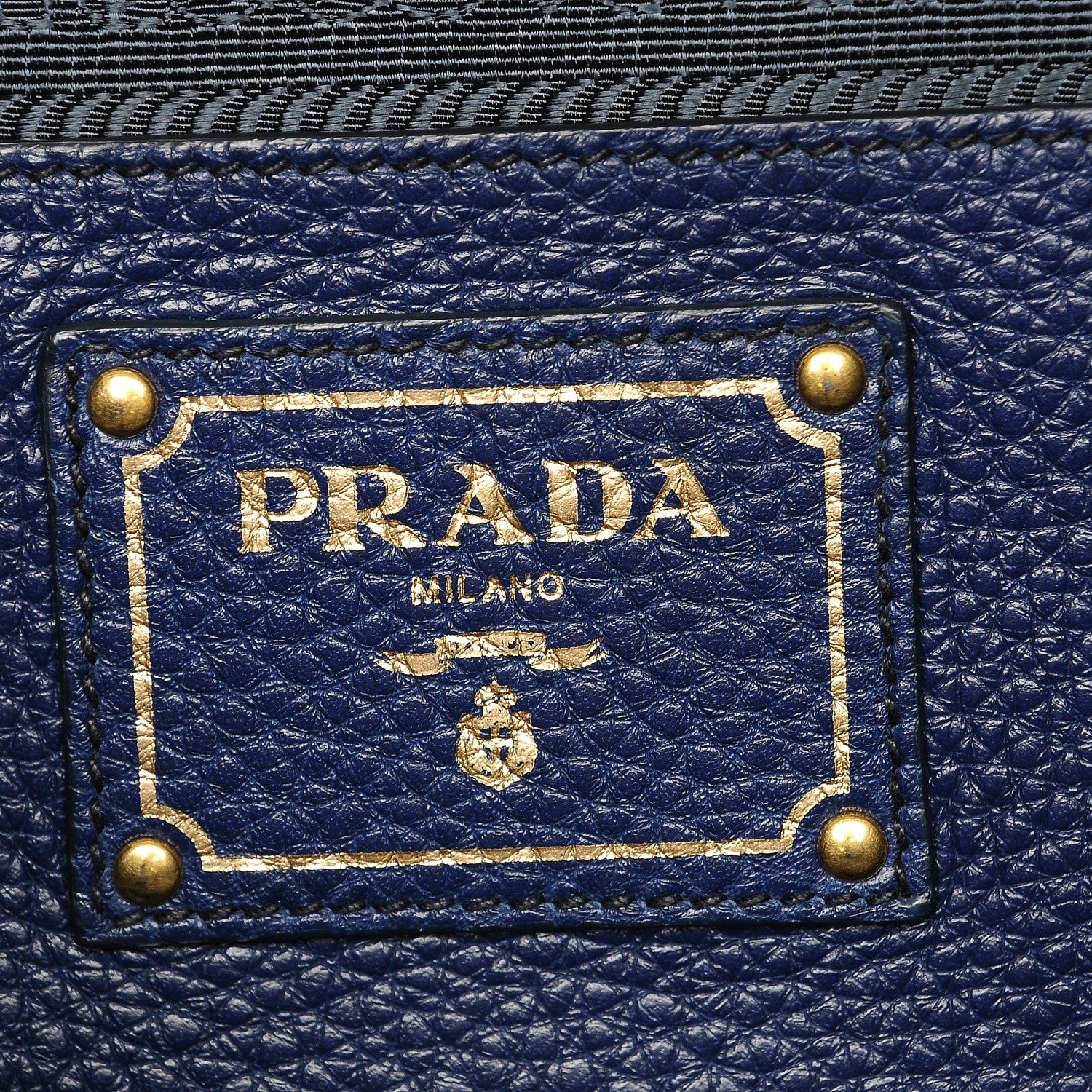 Prada Vitello Daino Side Pocket Shoulder Bag Inchiostro 6 of 8