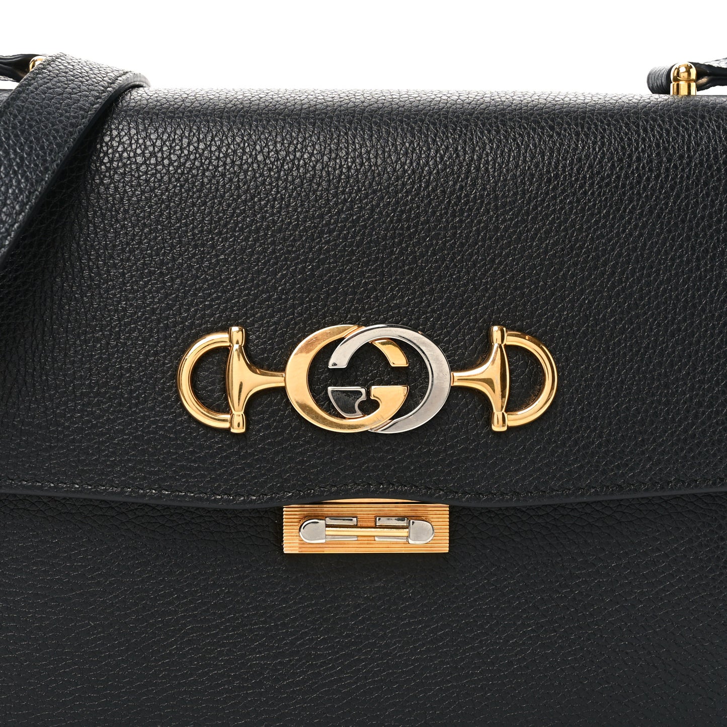 Grainy Calfskin Small Zumi Shoulder Bag Black
