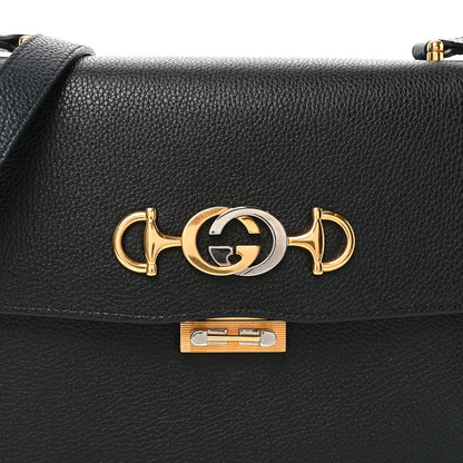 Gucci Grainy Calfskin Small Zumi Shoulder Bag Black 8 of 10