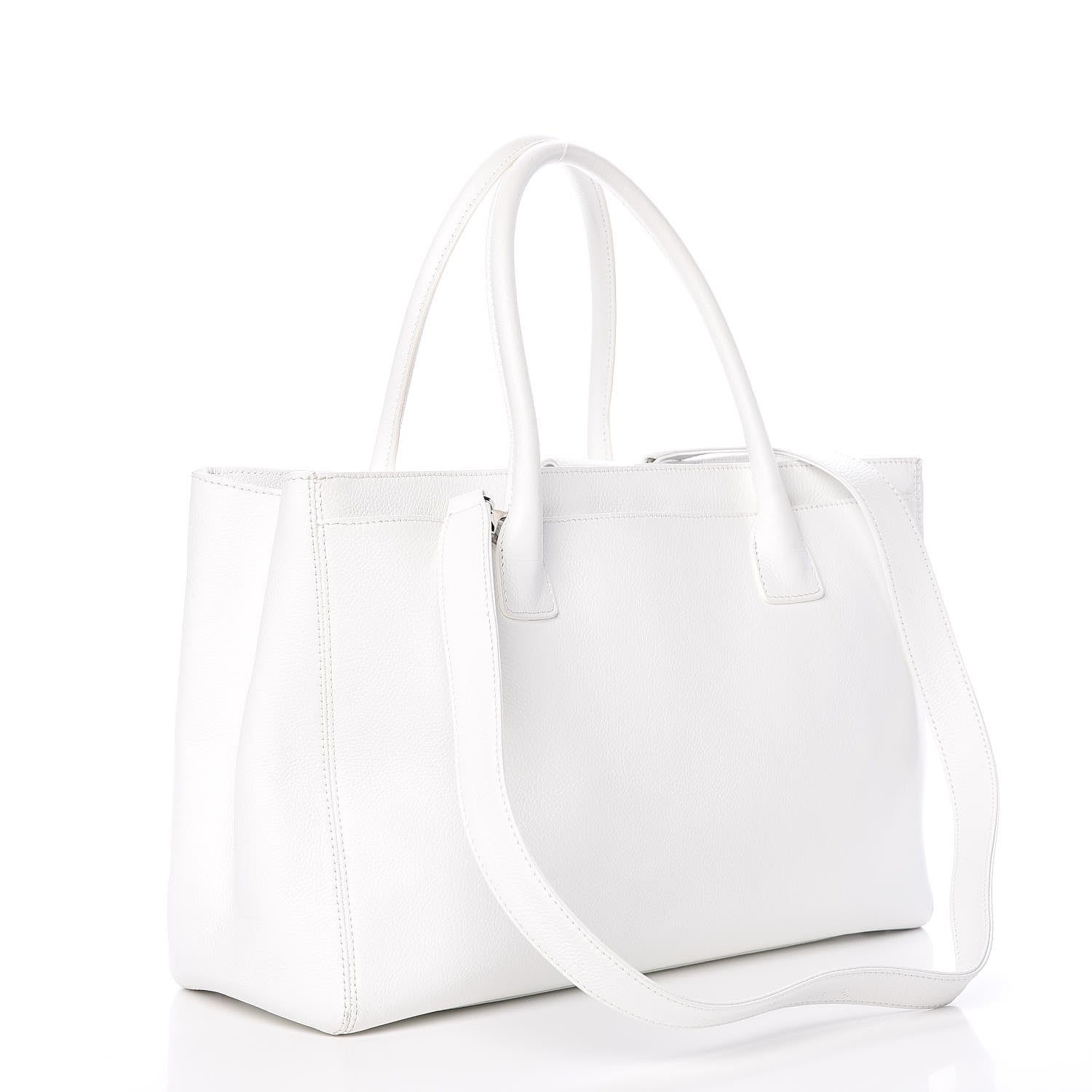 Chanel Calfskin Cerf Executive Shopper Tote White 3 of 17