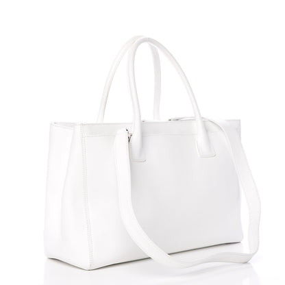 Chanel Calfskin Cerf Executive Shopper Tote White 3 of 17
