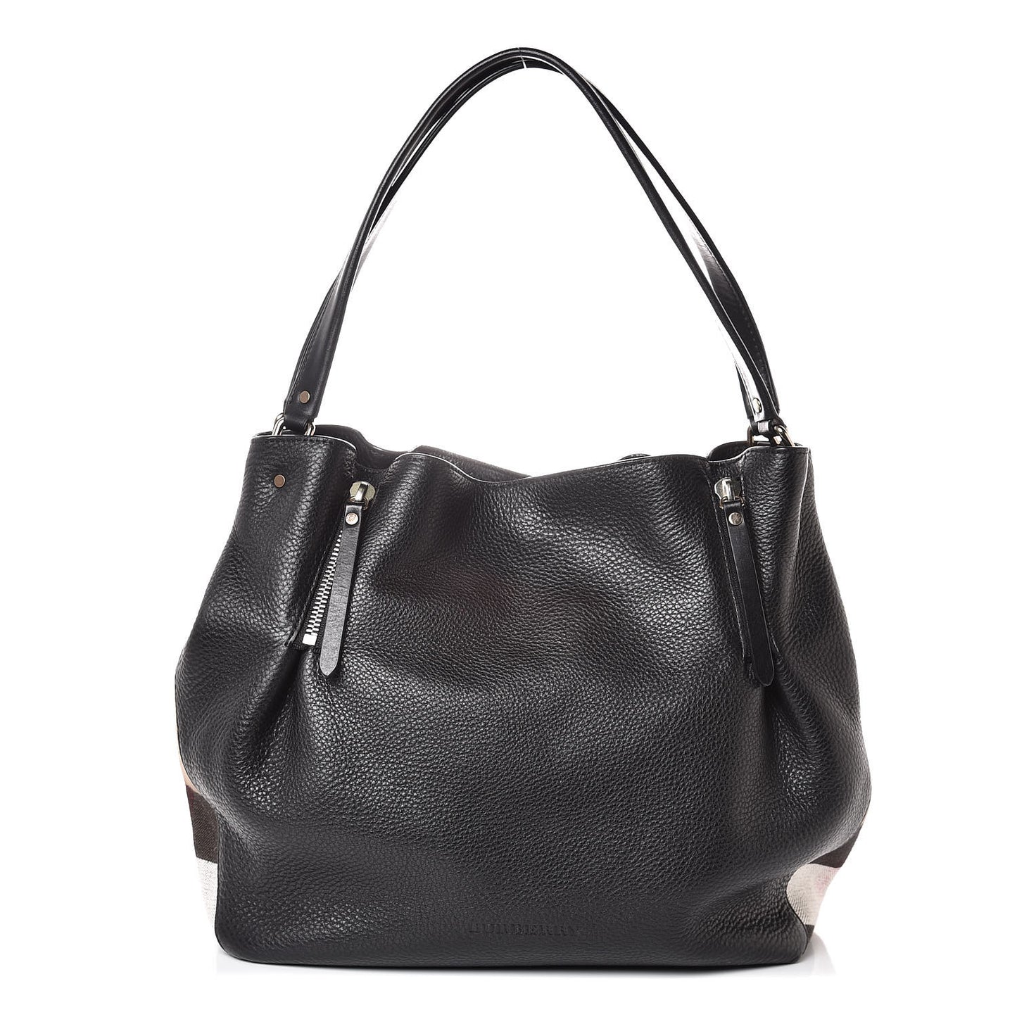 Grainy Calfskin House Check Medium Maidstone Black