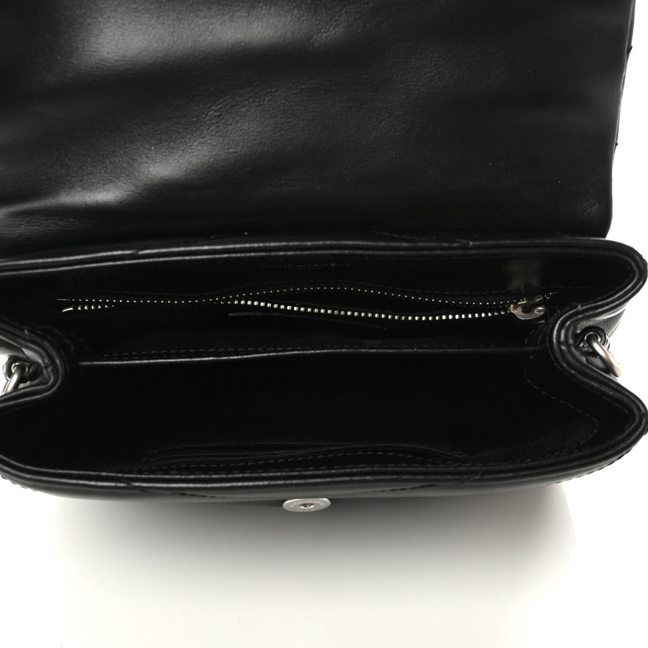 Calfskin Y Quilted Monogram Toy Loulou Crossbody Bag Black