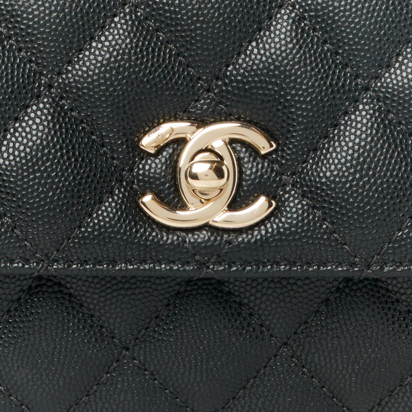 Caviar Quilted Mini Coco Handle Flap Black