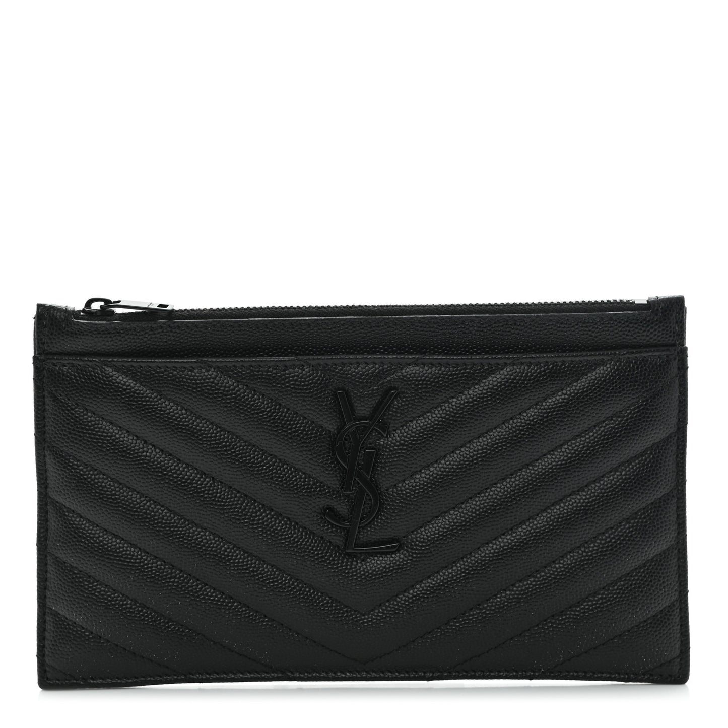 Grain De Poudre Chevron Monogram Bill Pouch Black