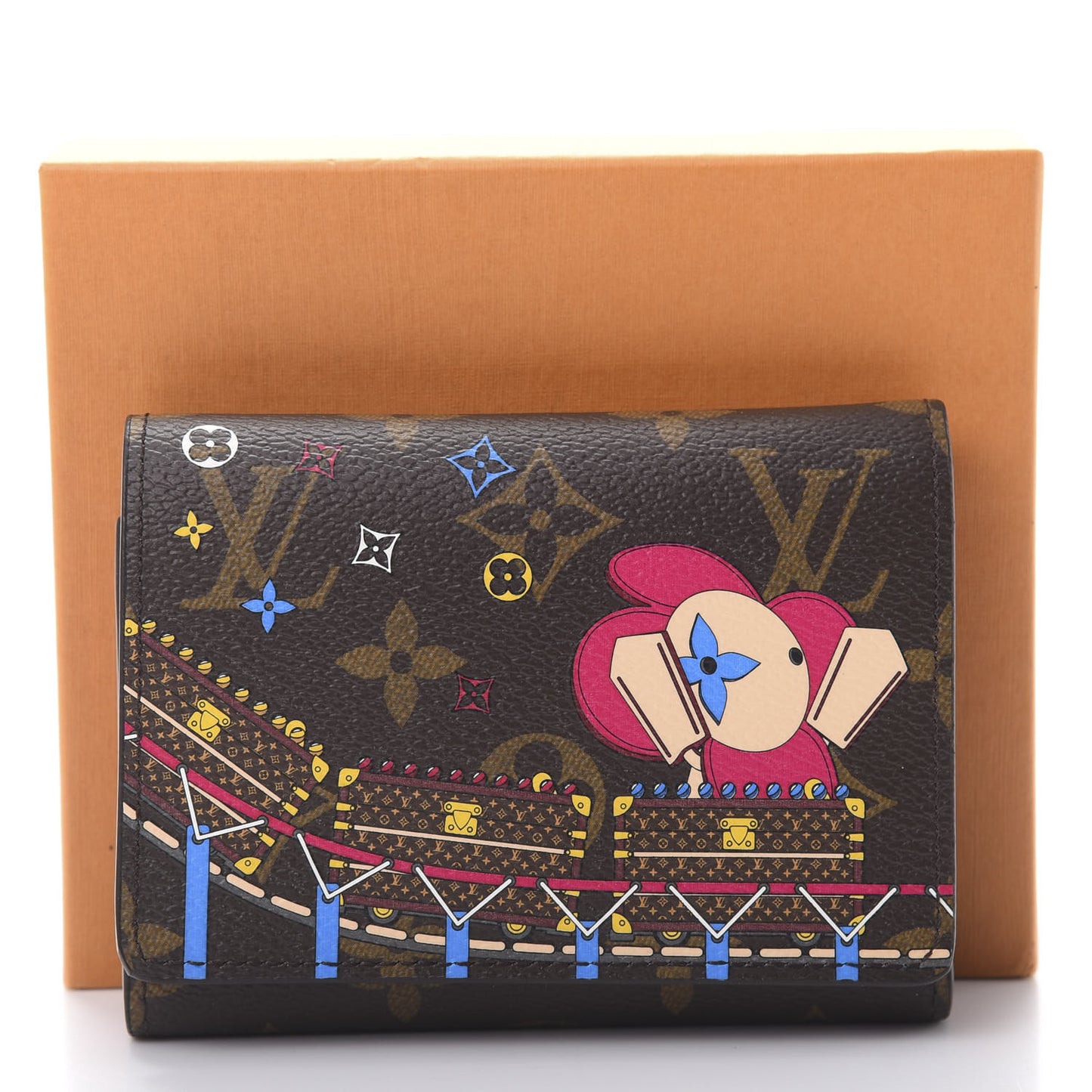 Monogram 2020 Christmas Animation Roller Coaster Victorine Wallet Pivoine