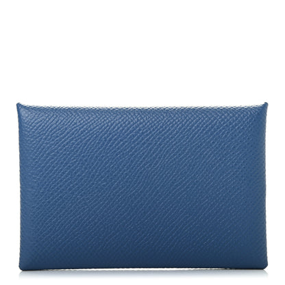Hermes Epsom Calvi Card Case Bleu Agate 1 of 5