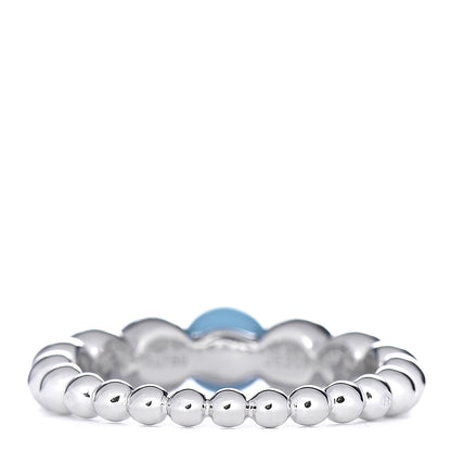 Van Cleef & Arpels 18K White Gold Turquoise Perlee Couleurs Variation Ring 56 7.5 4 of 9