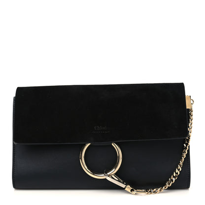 Chloe Suede Calfskin Faye Clutch Black 1 of 7