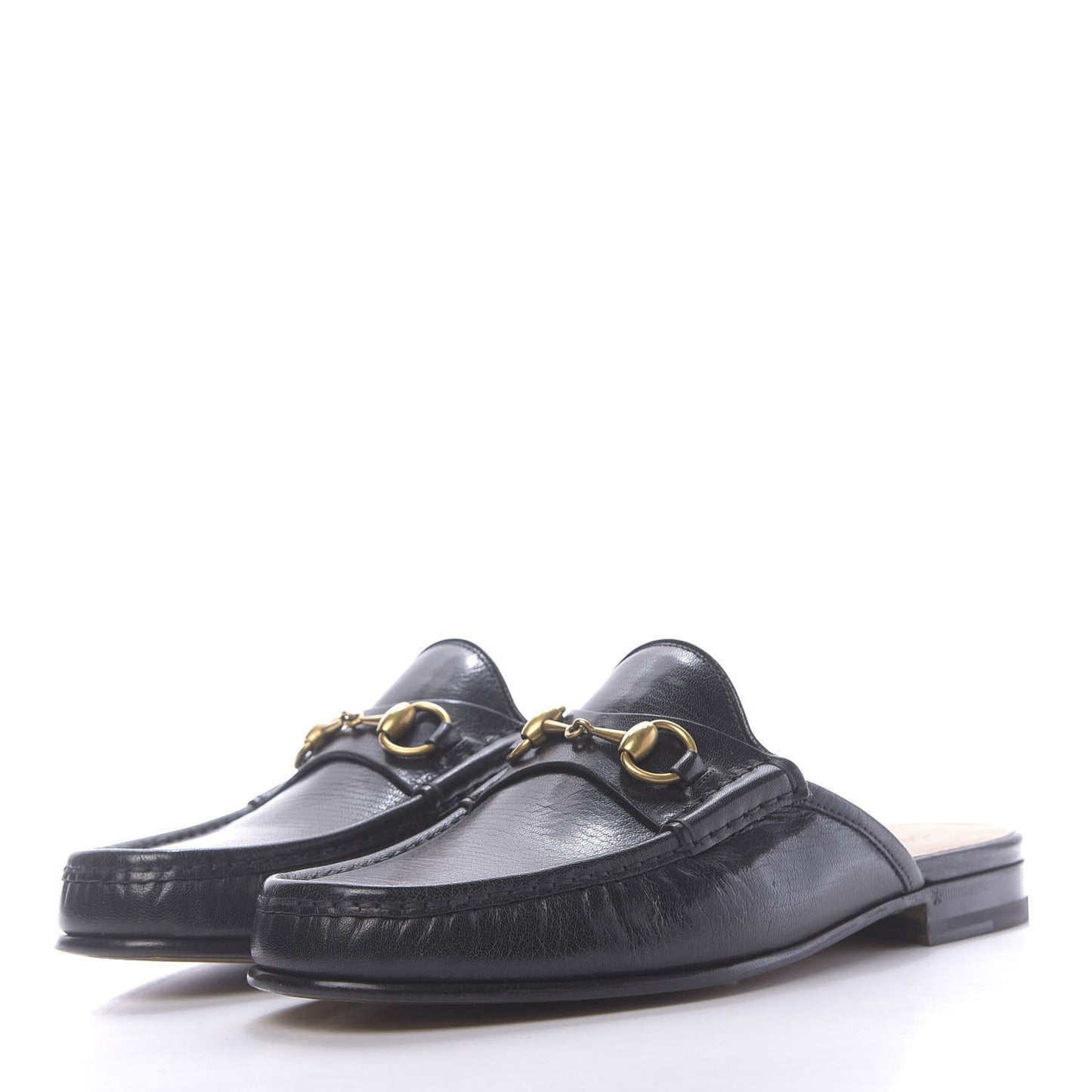 Goatskin Mens Horsebit Slippers 9 Black