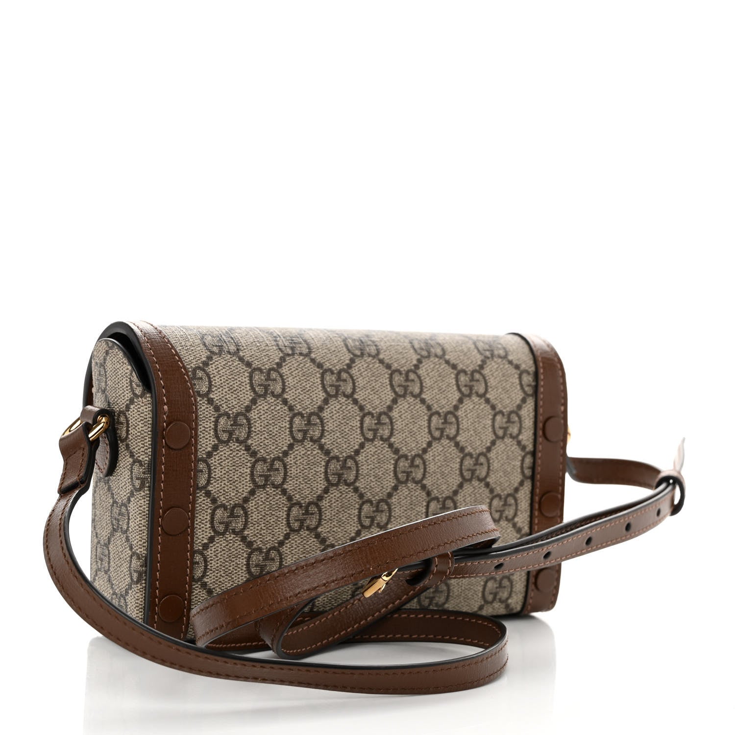 Gucci GG Supreme Monogram Mini Horsebit 1955 Shoulder Bag Beige Brown Sugar 3 of 10