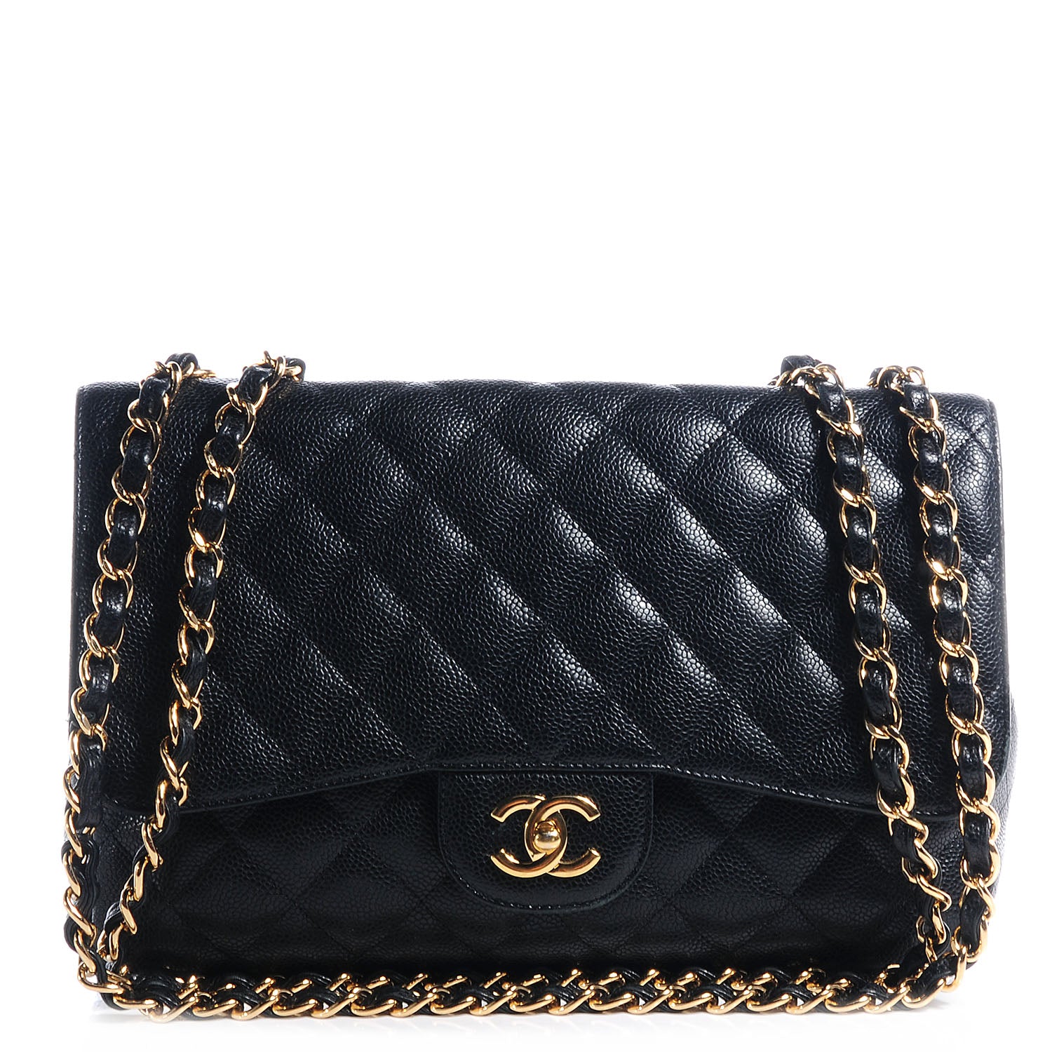 Chanel Caviar Jumbo Single Flap Black 1 of 9