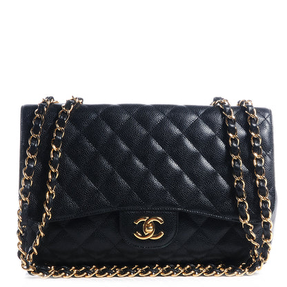 Chanel Caviar Jumbo Single Flap Black 1 of 9
