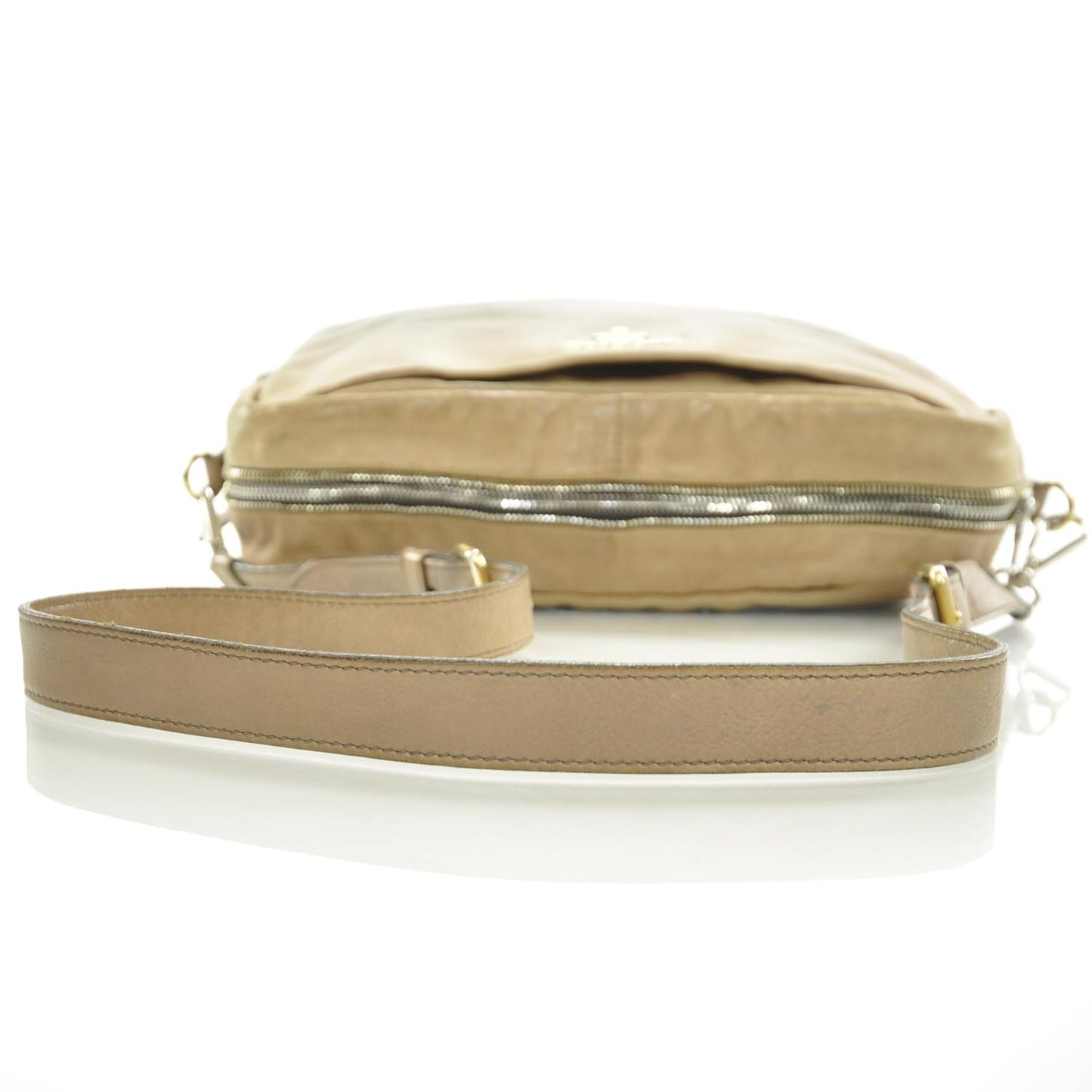 Cervo Glace Zippers Shoulder Bag Ardesia Talco