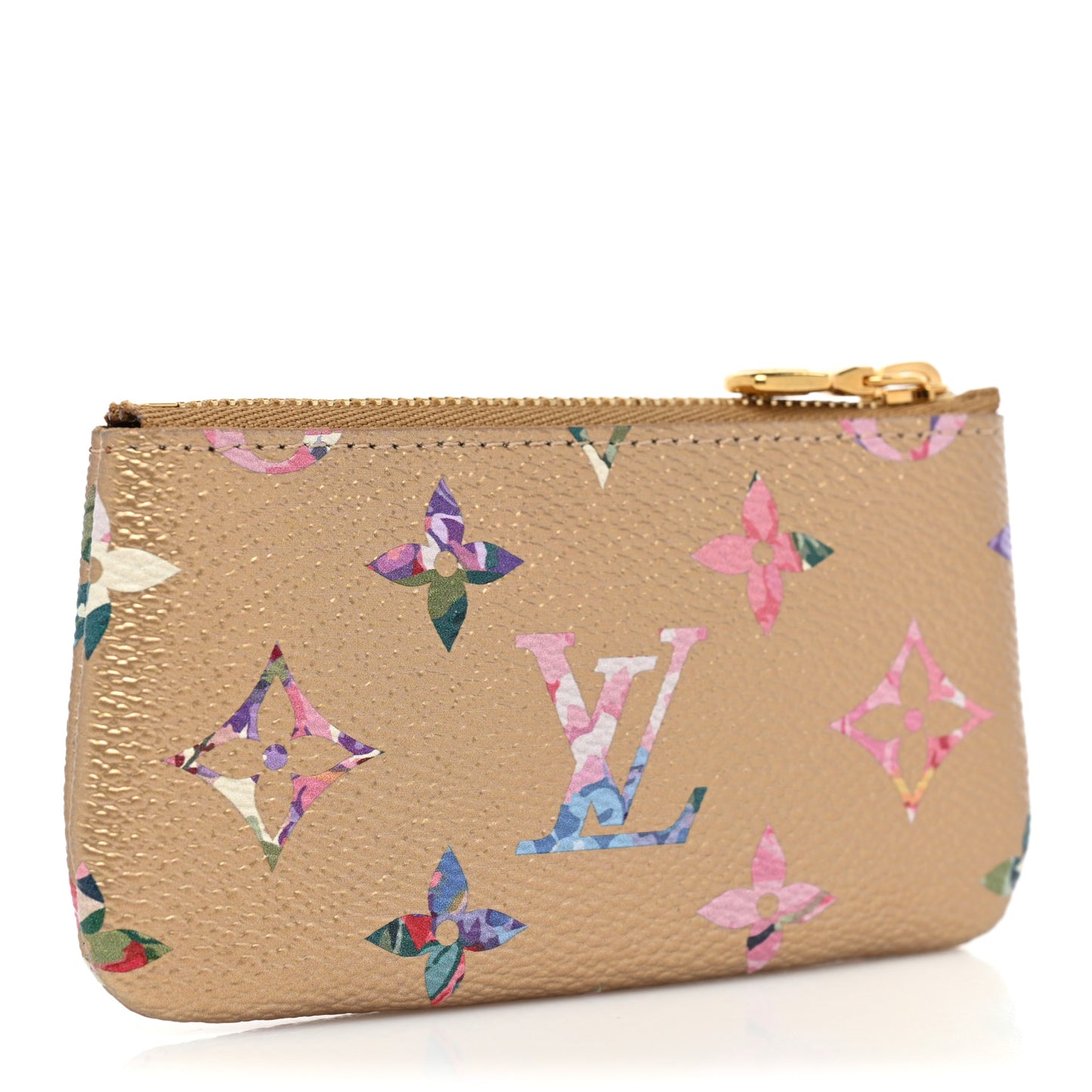 Metallic Monogram LV Garden Key Pouch Gold