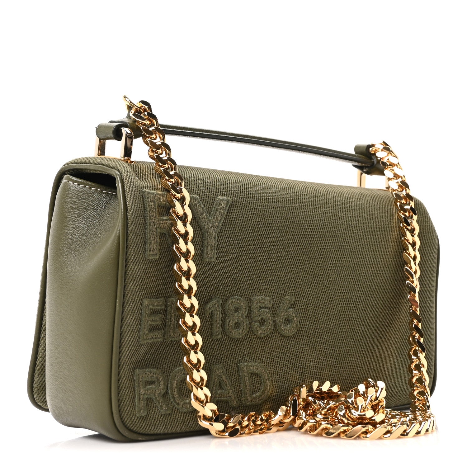 Burberry Canvas Horseferry Print Small Lola Bag Dark Fern Green 3 of 11