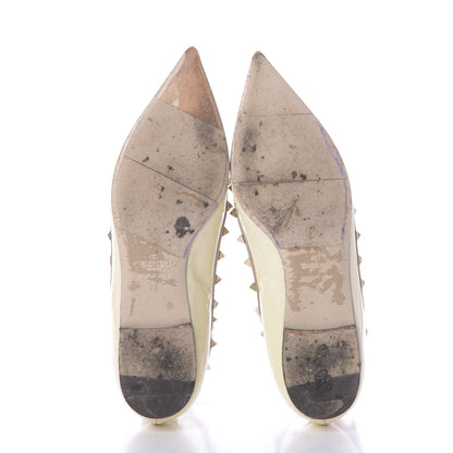 Valentino Garavani Patent Rockstud Cage Ballerina Flats 40 Ivory Poudre 6 of 11