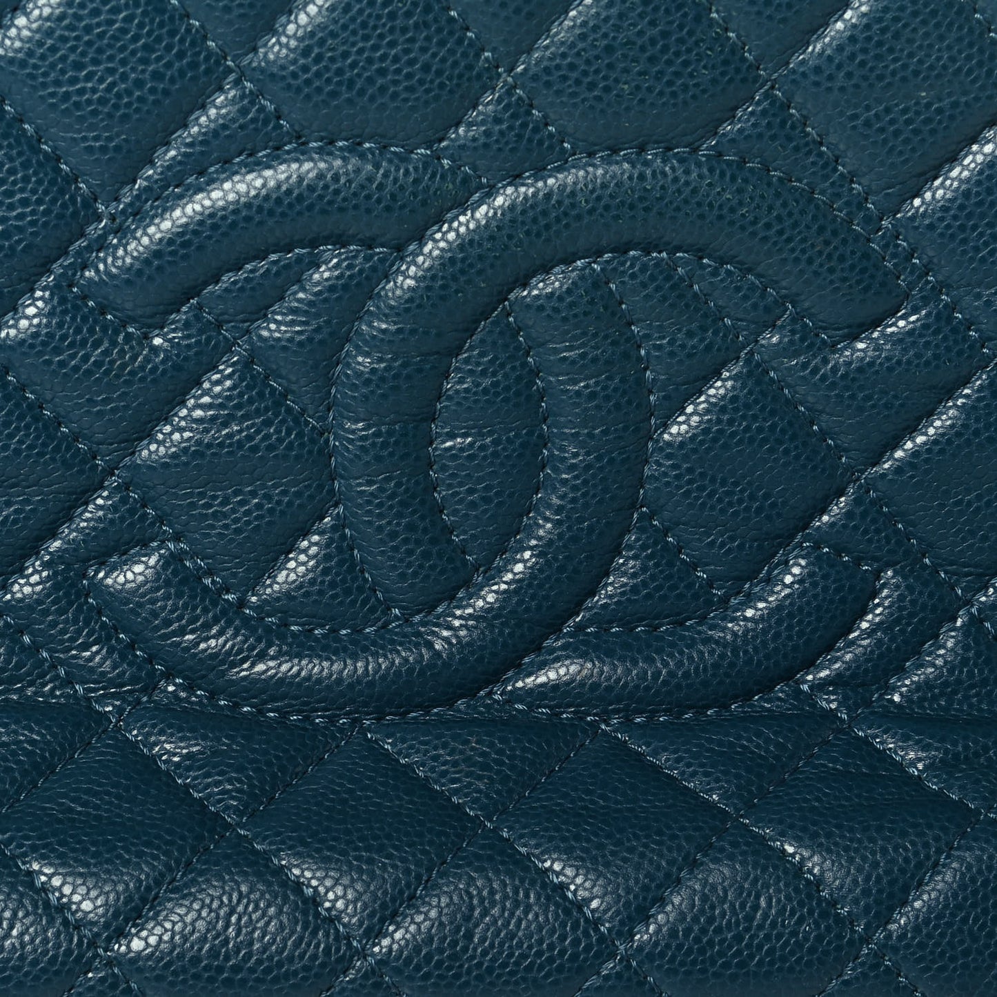 Caviar Quilted Timeless CC Shopping Tote Blue